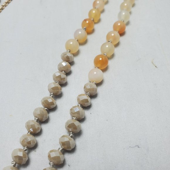 Ali khan  2pc neck set gold chain with horn shape & stones  necklace honey color - Picture 5 of 8